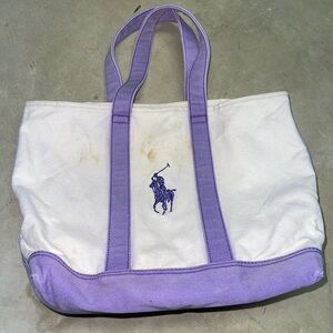 Vintage Polo Ralph Lauren Big Pony Canvas Tote Bag